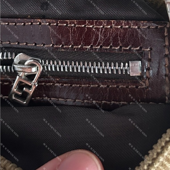 Vintage Fendi Brown Corduroy Baguette Bag - Picture 12 of 16